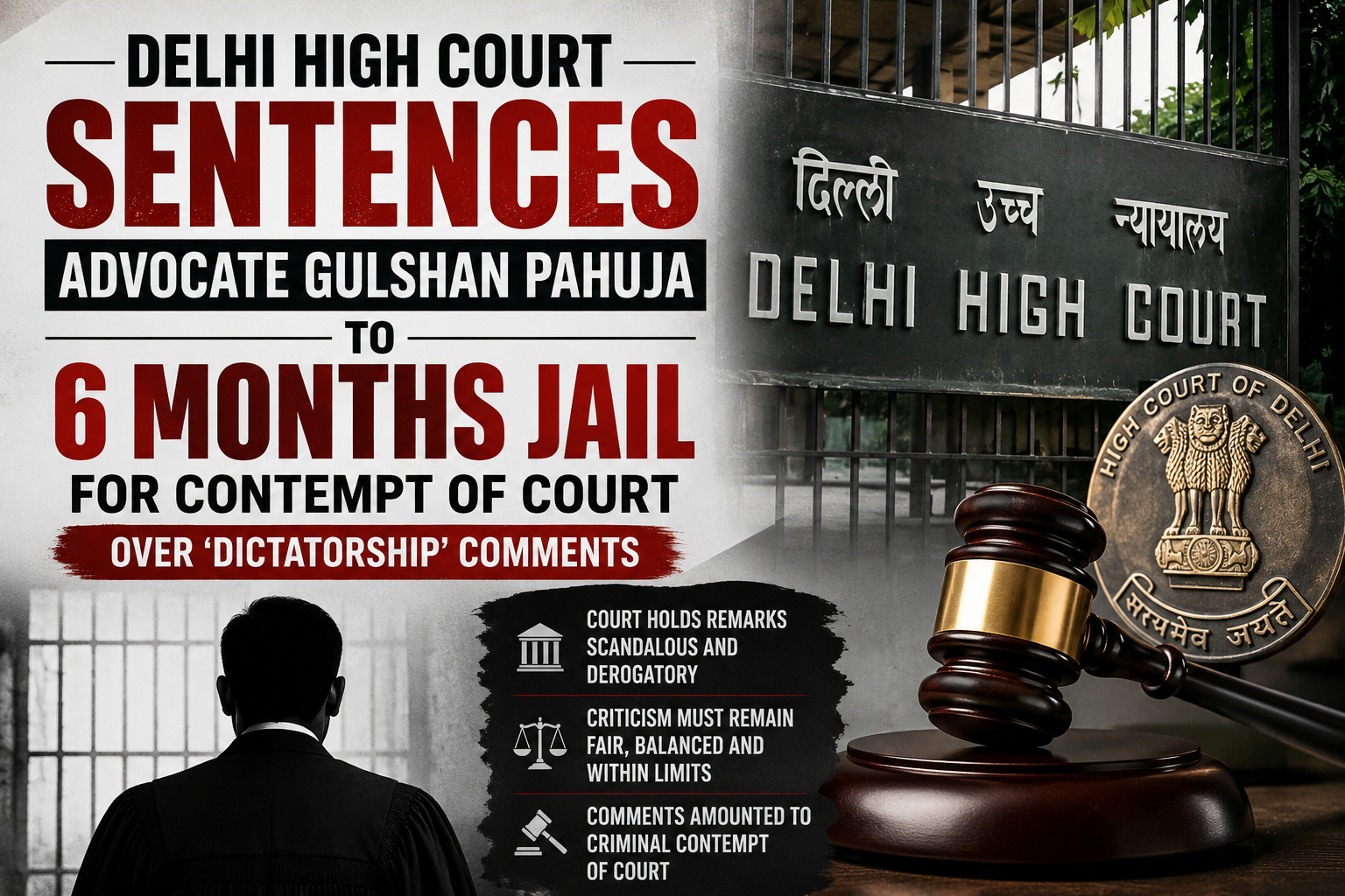 Advocate Gulshan Pahuja Gets Six-Month Jail Term Over ‘Dictatorship’ Remarks Against Judiciary